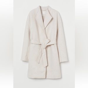 NWT H&M Short Coat, Light beige melange, Size M (Runs Large)